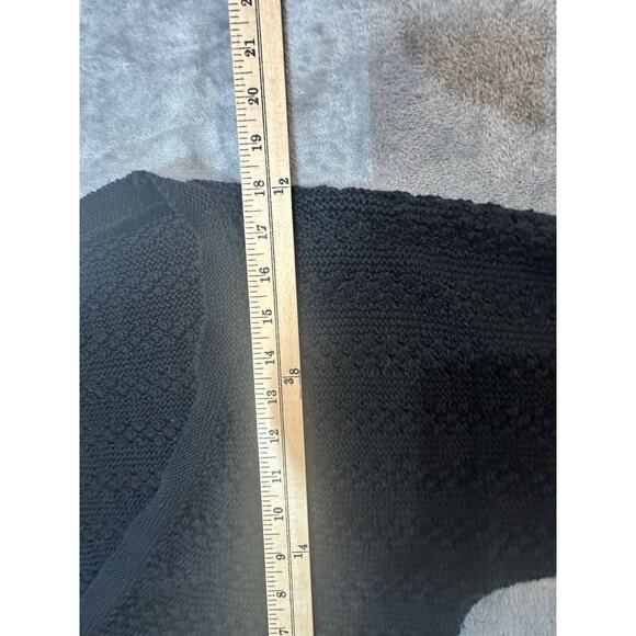 Fashion Bug 1X Black Knit Shrug Cardigan Short Sleeve Ramie Cotton Open Weave - Picture 6 of 8